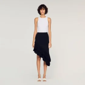 Asymmetrical knit skirt
