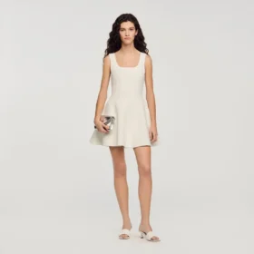 Beaded knit mini dress