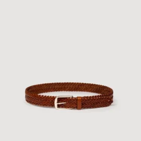 Braided leather belt