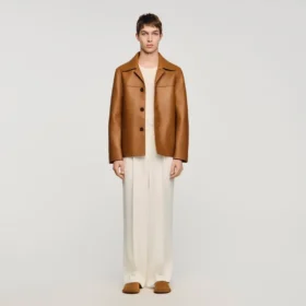 Buttoned lambskin jacket