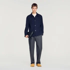 Buttoned wool worker jacket