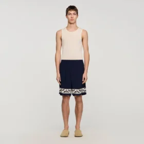 Contrast pattern flowy shorts