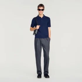 Cotton and silk polo shirt