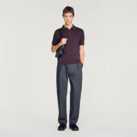 Cotton and silk polo shirt
