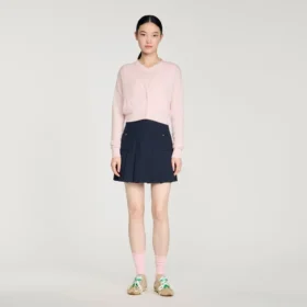 Cropped cashmere wool cardigan