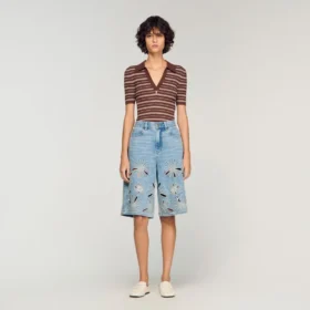 Embroidered Bermuda shorts