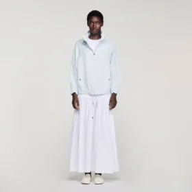 Embroidered collar oversized jacket