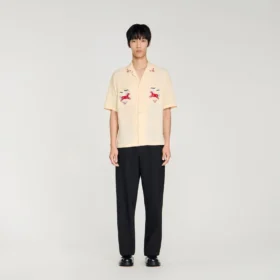 Embroidered horse loose-fit shirt
