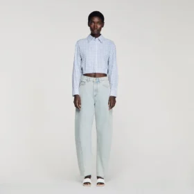 Faded barrel cotton jeans