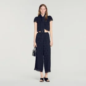 Fluid Paisley Jacquard Trousers