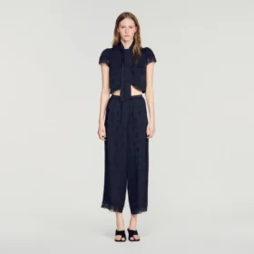 Fluid Paisley Jacquard Trousers