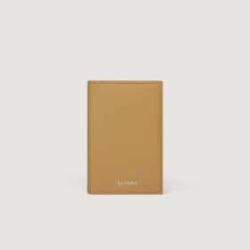 Grained leather card holder