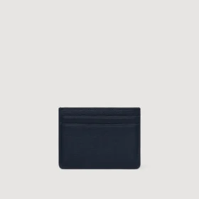 Grained leather card holder