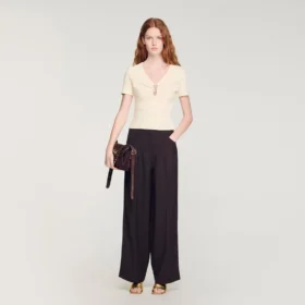 Jewelled cropped cotton T-shirt