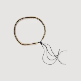 Jewelry belt with leather tie