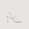 Leather sandals with a wide heel