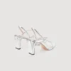 Leather sandals with a wide heel