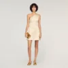 Mini one-shoulder satin-effect dress