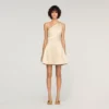 Mini one-shoulder satin-effect dress