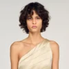 Mini one-shoulder satin-effect dress