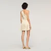 Mini one-shoulder satin-effect dress