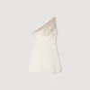 Mini one-shoulder satin-effect dress