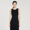 Rhinestone flower print maxi dress Rhinestone flower print maxi dress