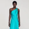 Satin-effect maxi dress with bow Satin-effect maxi dress with bow