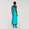Satin-effect maxi dress with bow Satin-effect maxi dress with bow