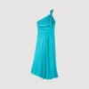 Satin-effect maxi dress with bow Satin-effect maxi dress with bow