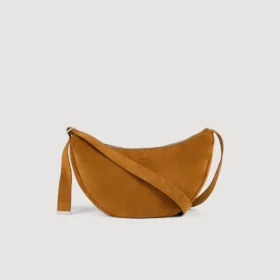 Small zipped split leather hobo