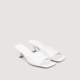 Smooth leather heeled mules Smooth leather heeled mules