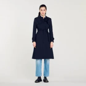 Trench coat with pleated inset Trench coat with pleated inset